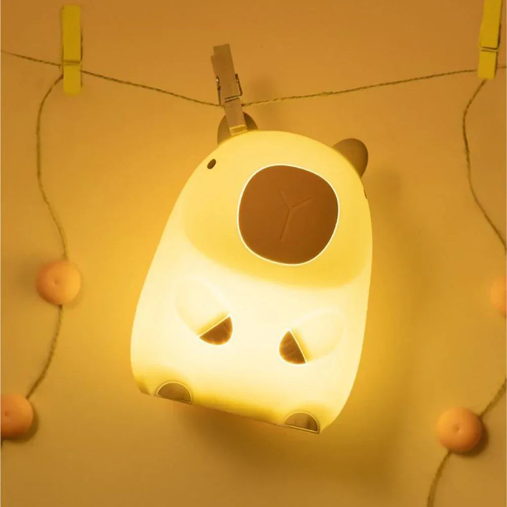 Stornfield | Capybara Léger - Lampe de nuit en silicone cartoon Capybara rechargeable avec batterie 800mAh