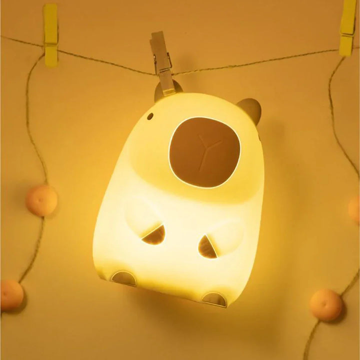 Stornfield | Capybara Léger - Lampe de nuit en silicone cartoon Capybara rechargeable avec batterie 800mAh