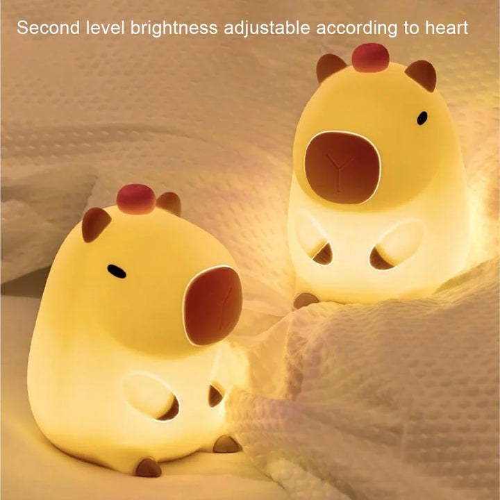 Stornfield | Capybara Léger - Lampe de nuit en silicone cartoon Capybara rechargeable avec batterie 800mAh