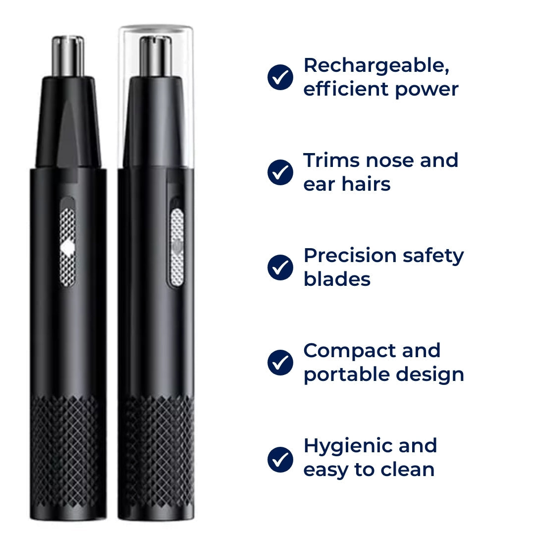 Rechargeable Nose Hair Trimmer - Cordless and Portable - Safe Blades - Trims Nose and Ear Hair - Easy to Clean - For Men and Women Stornfield