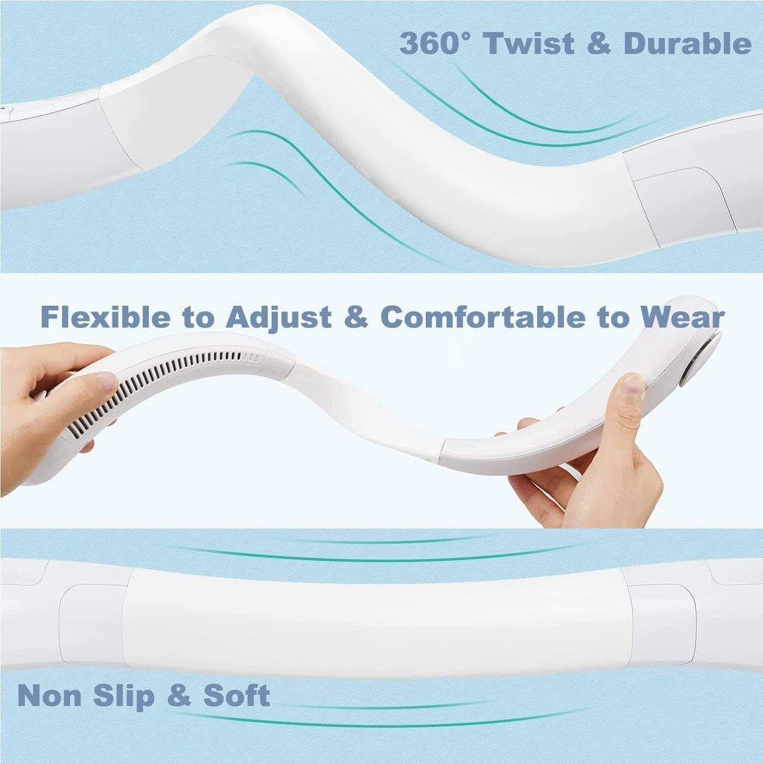 Best Neck Fan UK - Portable Neck Fan Mini USB Rechargeable Lazy Neckband Bladeless Cooler | Stornfield