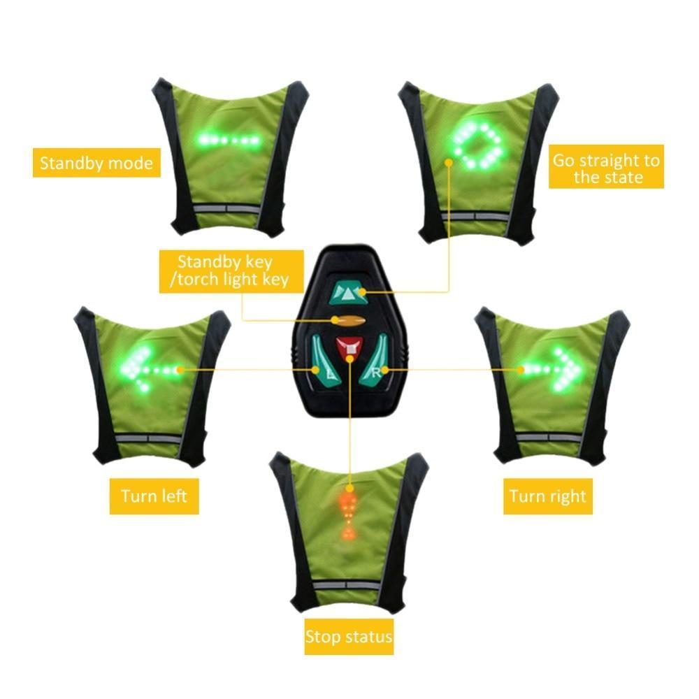 Stornfield | Turn Signal Cycling Reflective Safety LED Vest Cyclist Outdoor Waterproof