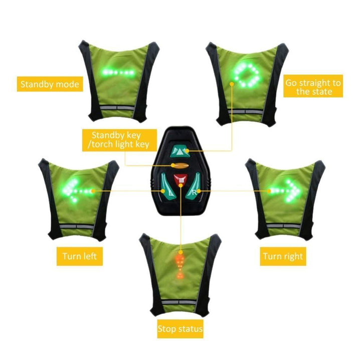 Stornfield | Turn Signal Cycling Reflective Safety LED Vest Cyclist Outdoor Waterproof