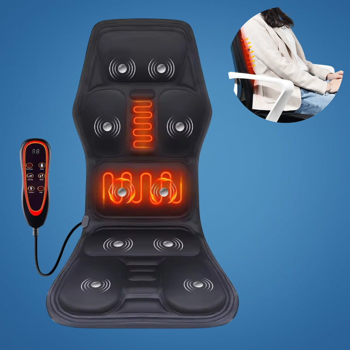 RelaxPulse | Massage Chair Pad – Heated Vibrating Seat Cushion – Adjustable Lumbar Support – for Home, Office & Car Stornfield