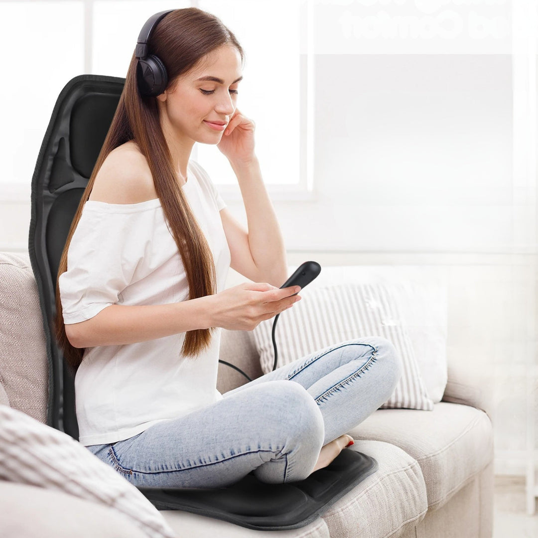 RelaxPulse | Massage Chair Pad – Heated Vibrating Seat Cushion – Adjustable Lumbar Support – for Home, Office & Car Stornfield