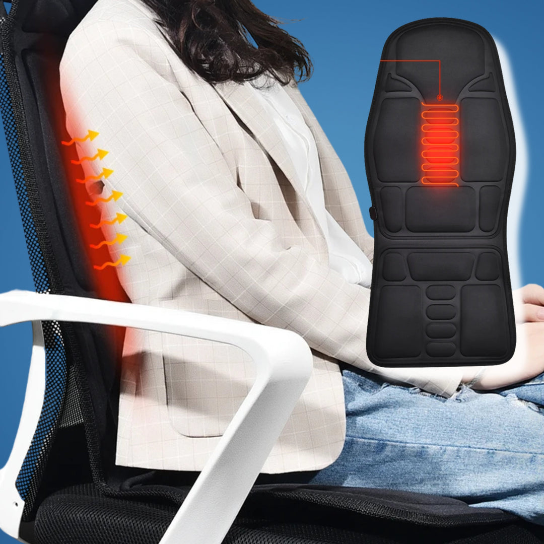 RelaxPulse | Massage Chair Pad – Heated Vibrating Seat Cushion – Adjustable Lumbar Support – for Home, Office & Car Stornfield