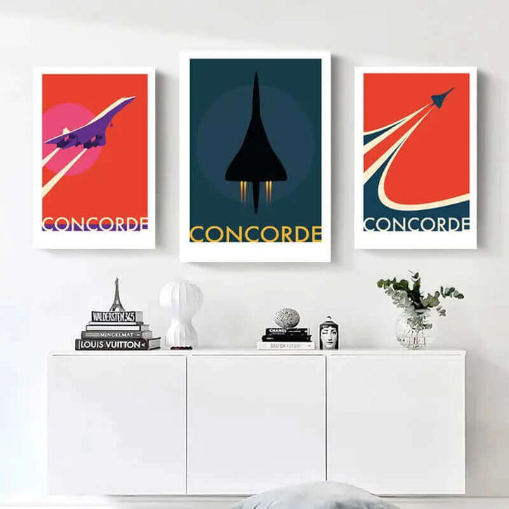 Stornfield | Retro Concorde Plane Print on Canvas