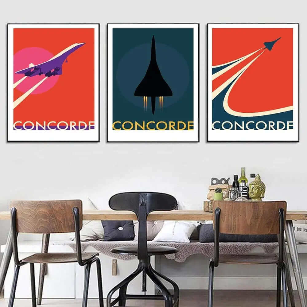 Stornfield | Retro Concorde Plane Print on Canvas
