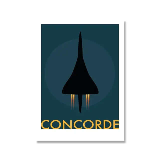 Stornfield | Retro Concorde Plane Print on Canvas