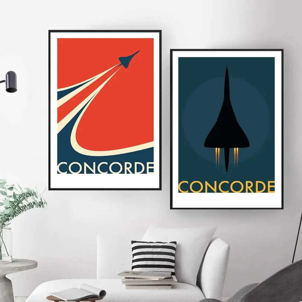 Stornfield | Retro Concorde Plane Print on Canvas