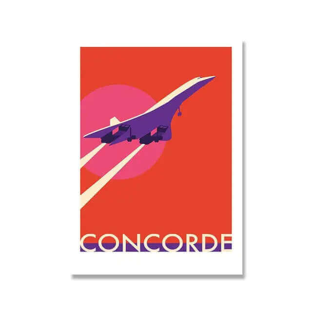Stornfield | Retro Concorde Plane Print on Canvas