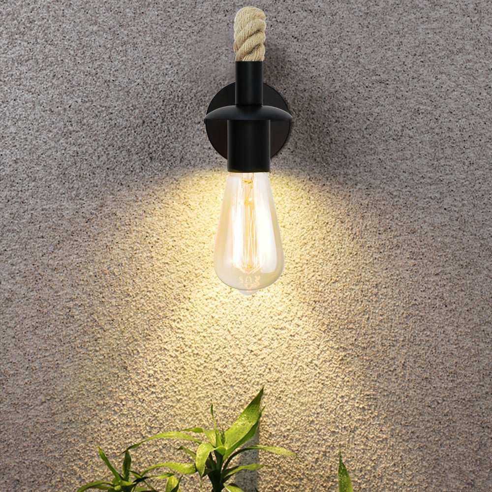Stornfield | Retro Industrial Hemp Rope Wall Lamp