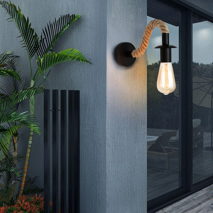 Stornfield | Retro Industrial Hemp Rope Wall Lamp