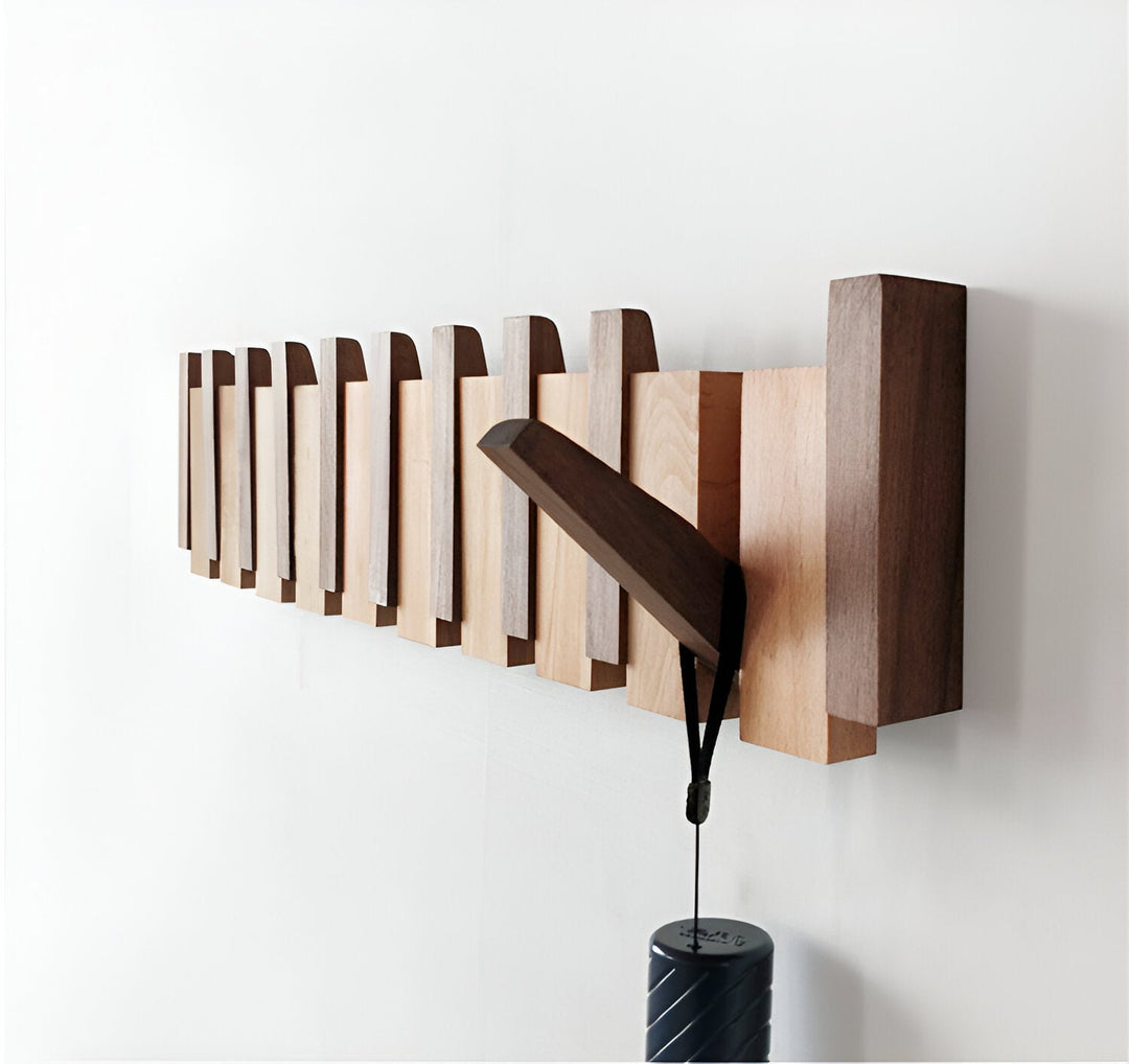 Stornfield | RetroHooks - Wooden Piano Wall Shelf with Magnetic Hooks