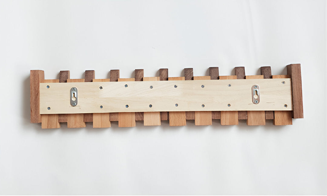 Stornfield | RetroHooks - Wooden Piano Wall Shelf with Magnetic Hooks