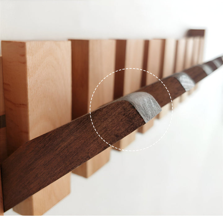 Stornfield | RetroHooks - Wooden Piano Wall Shelf with Magnetic Hooks