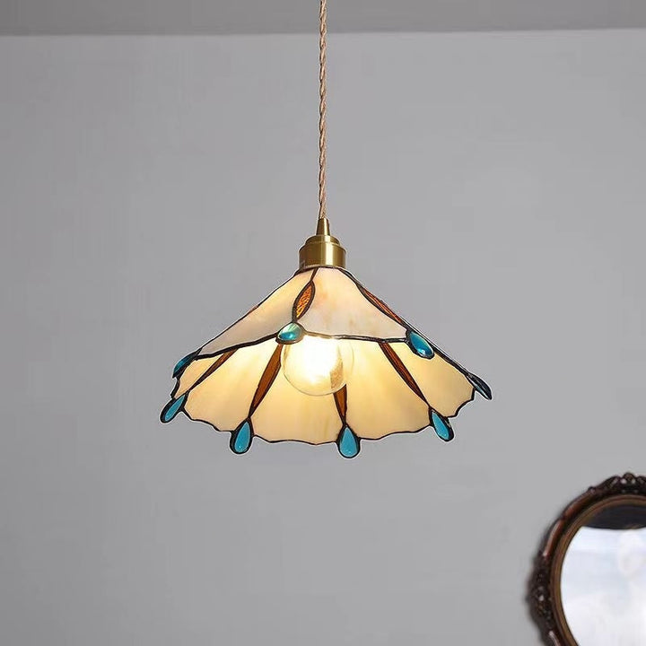 Retro Stained Glass Tiffany Cone Pendant Light | Stornfield