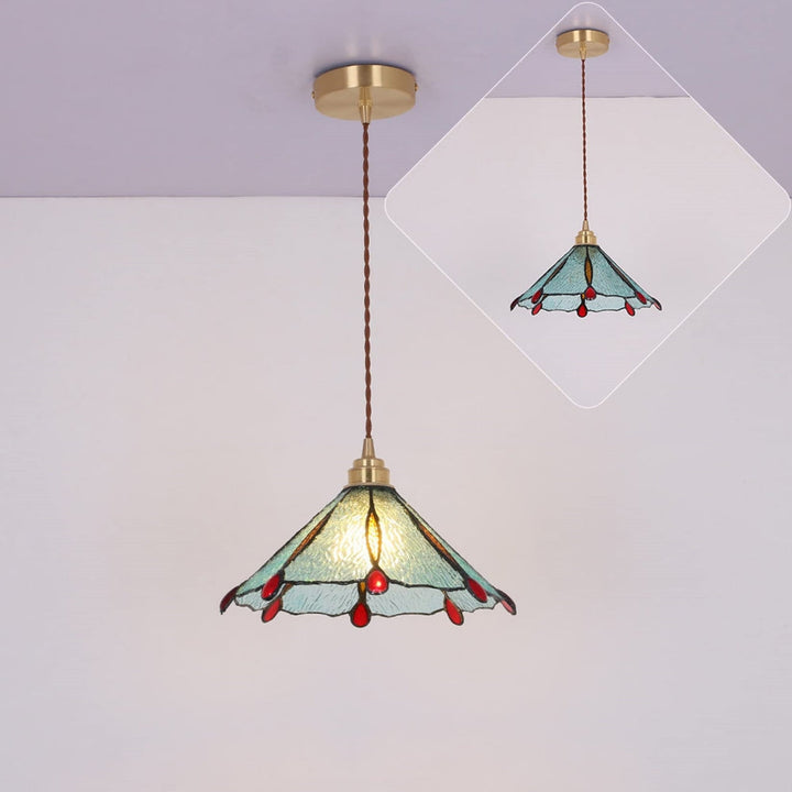 Retro Stained Glass Tiffany Cone Pendant Light | Stornfield