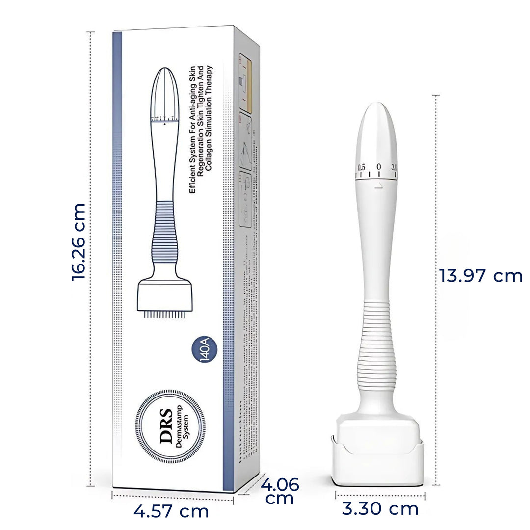 RevitaGlow | Microneedling Derma Stamp – Adjustable Depth – 140 Needles – Skin & Hair Rejuvenation Stornfield