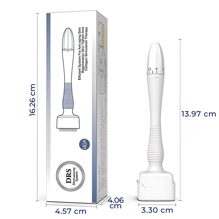 RevitaGlow | Microneedling Derma Stamp – Adjustable Depth – 140 Needles – Skin & Hair Rejuvenation Stornfield