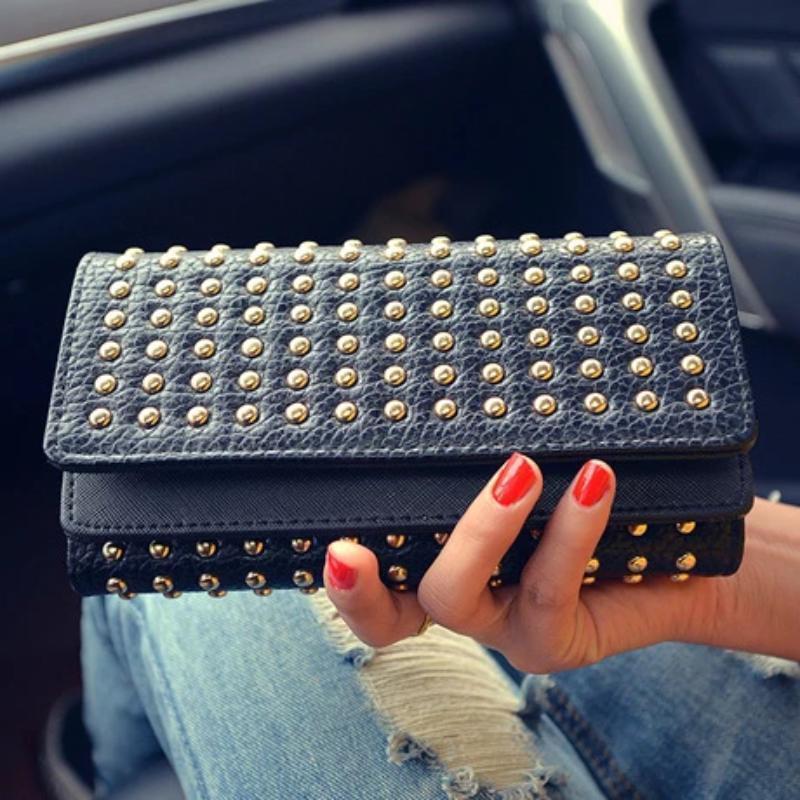 Women's Vintage PU Leather Long Clutch Bag | Stornfield