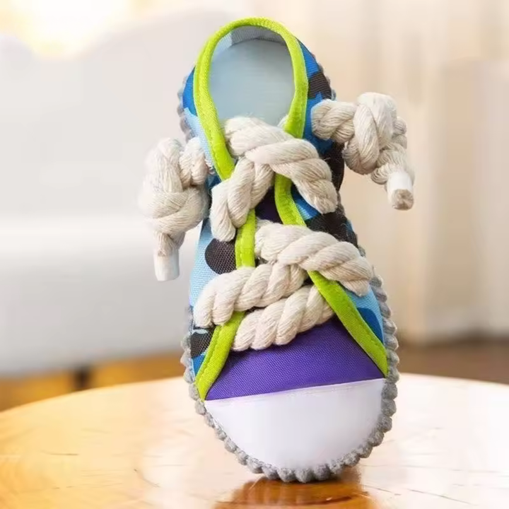 Stornfield Robust Dog Sneaker Toy with Rope and Squeaker