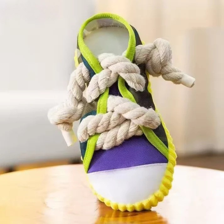 Stornfield Robust Dog Sneaker Toy with Rope and Squeaker