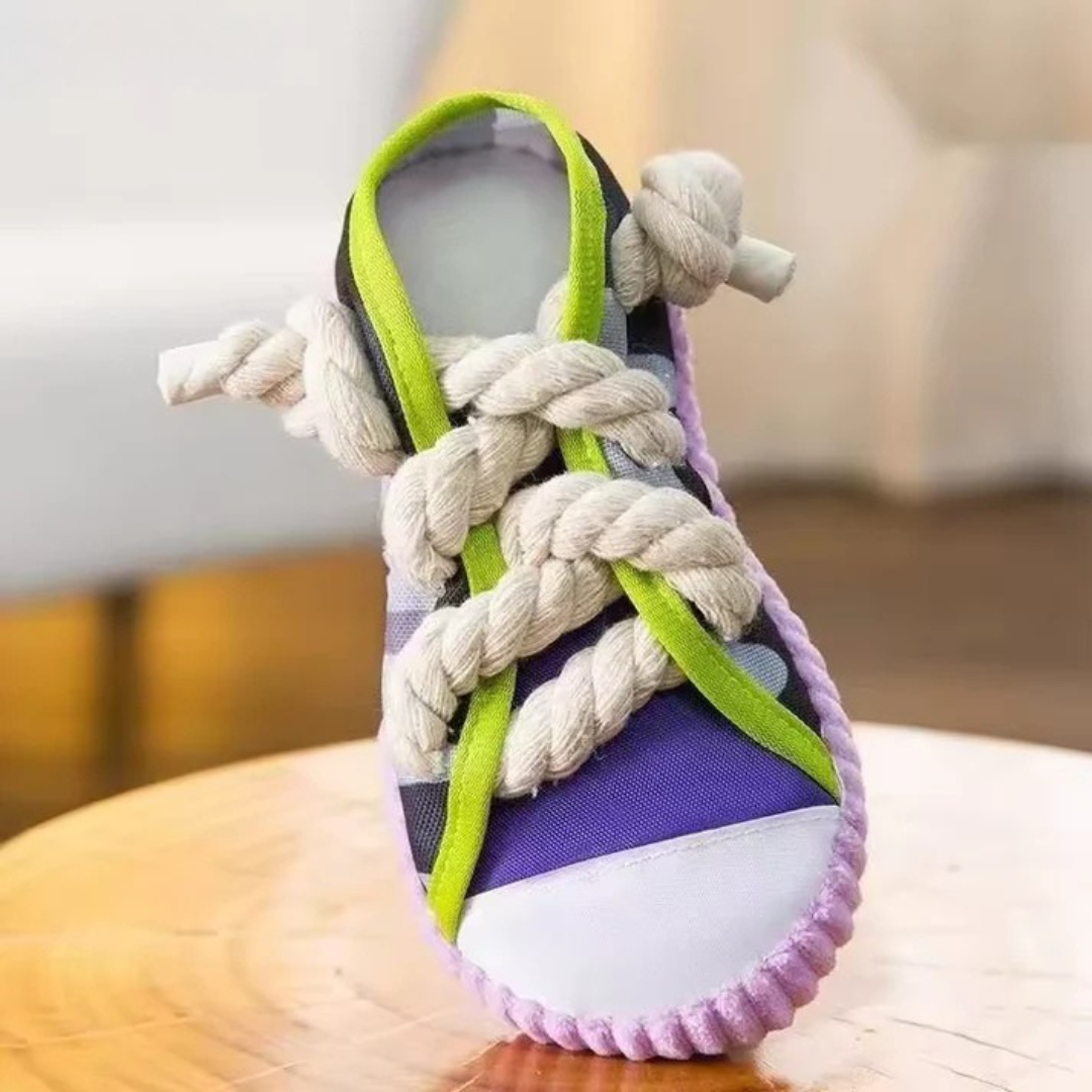 Stornfield Robust Dog Sneaker Toy with Rope and Squeaker