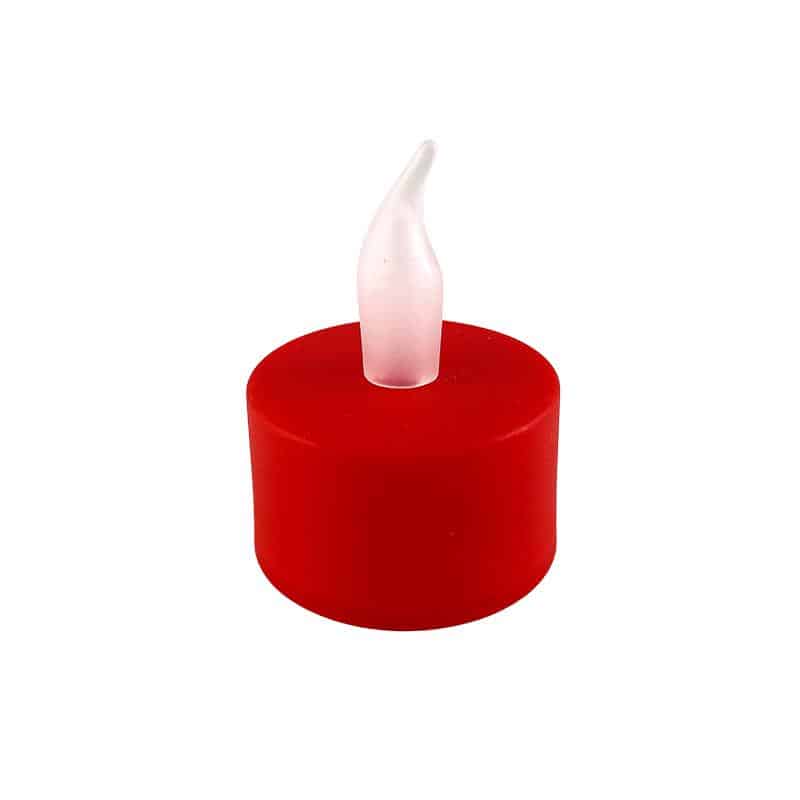 LED tealight 12 pcs. in red with flame | Stornfield