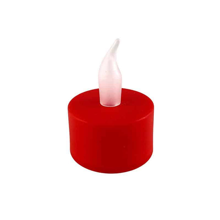 LED tealight 12 pcs. in red with flame | Stornfield
