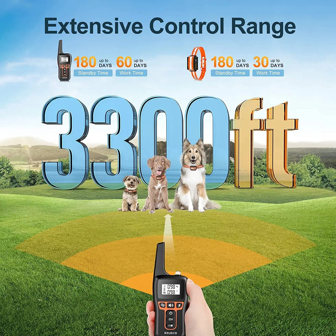 Stornfield | Remote-Controlled Dog Training Collar | Rechargeable, Waterproof & 1000m Range for Effective Dog Training