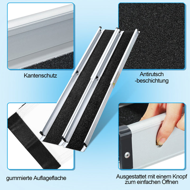 2x Wheelchair Ramp Aluminum Loading Ramp up to 300 kg | Stornfield