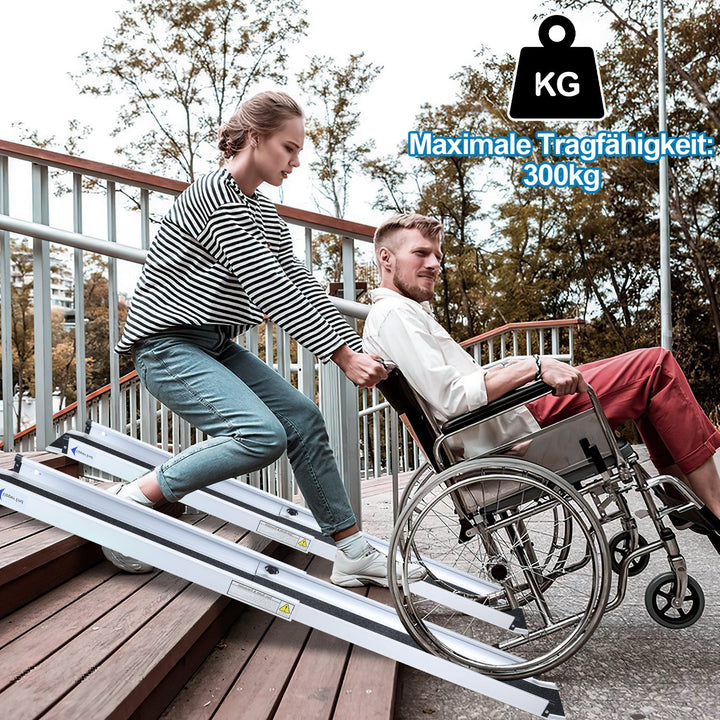2x Wheelchair Ramp Aluminum Loading Ramp up to 300 kg | Stornfield