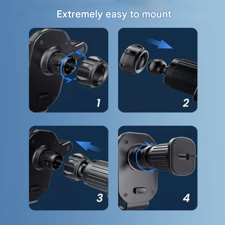 SafeGrip Car Phone Holder – 360° Rotatable Air Vent Mount with Hook Lock | Stornfield