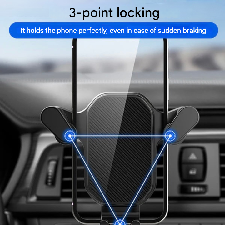 SafeGrip Car Phone Holder – 360° Rotatable Air Vent Mount with Hook Lock | Stornfield