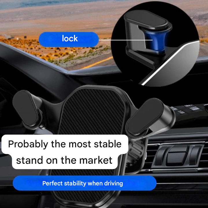 SafeGrip Car Phone Holder – 360° Rotatable Air Vent Mount with Hook Lock | Stornfield