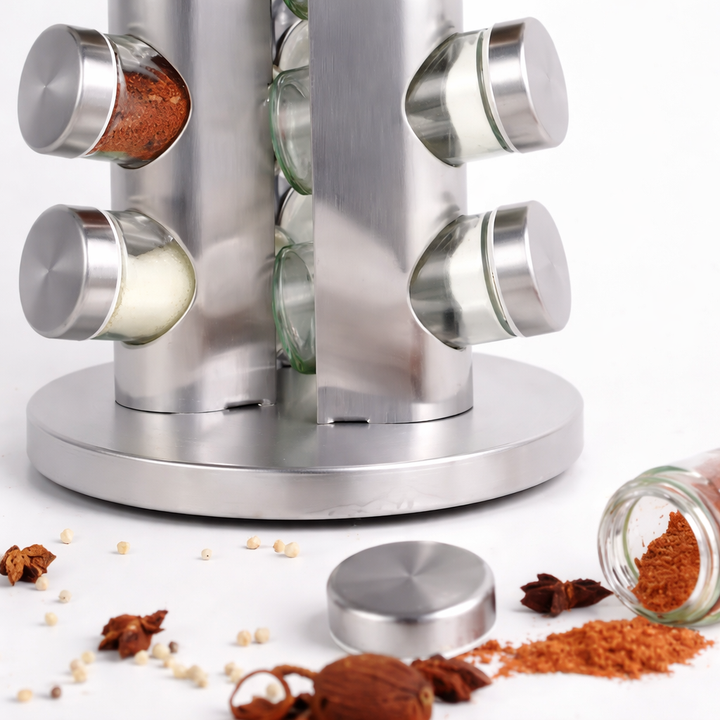 Rotating spice rack with 12 jars | Stornfield