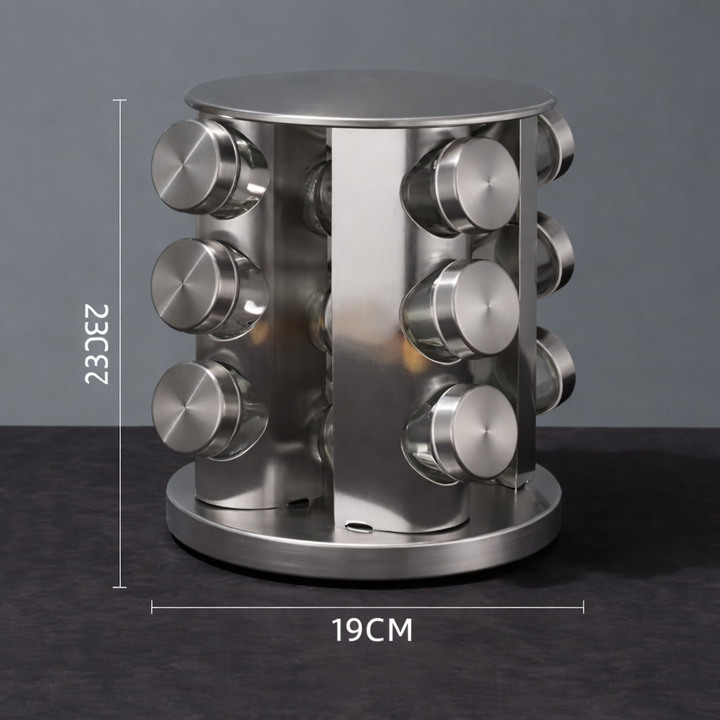 Rotating spice rack with 12 jars | Stornfield