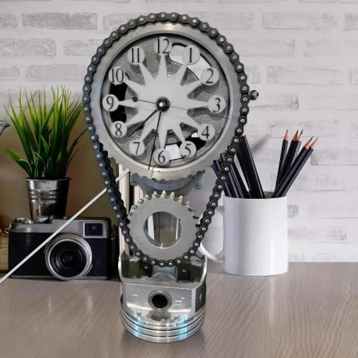 Stornfield | Watch Chain with Movement - Silent Rotating Table Clock
