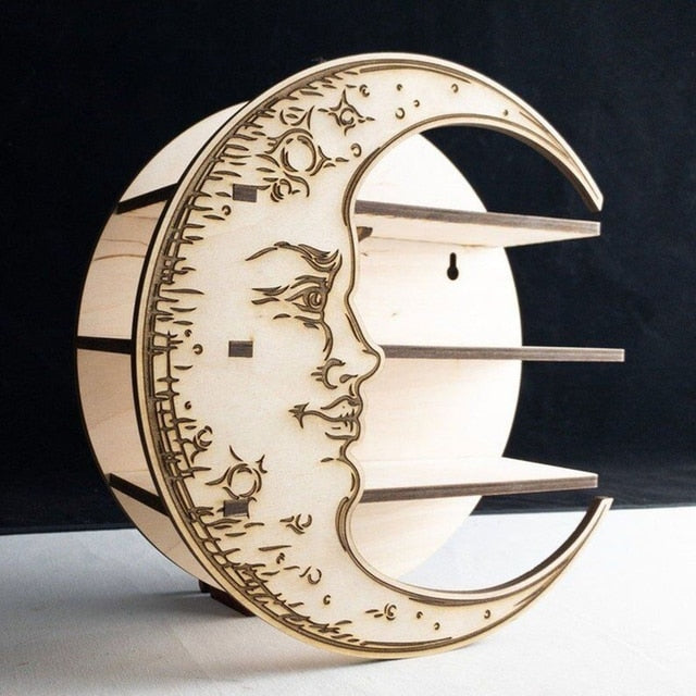Wooden Floating Moon Shelf | Stornfield
