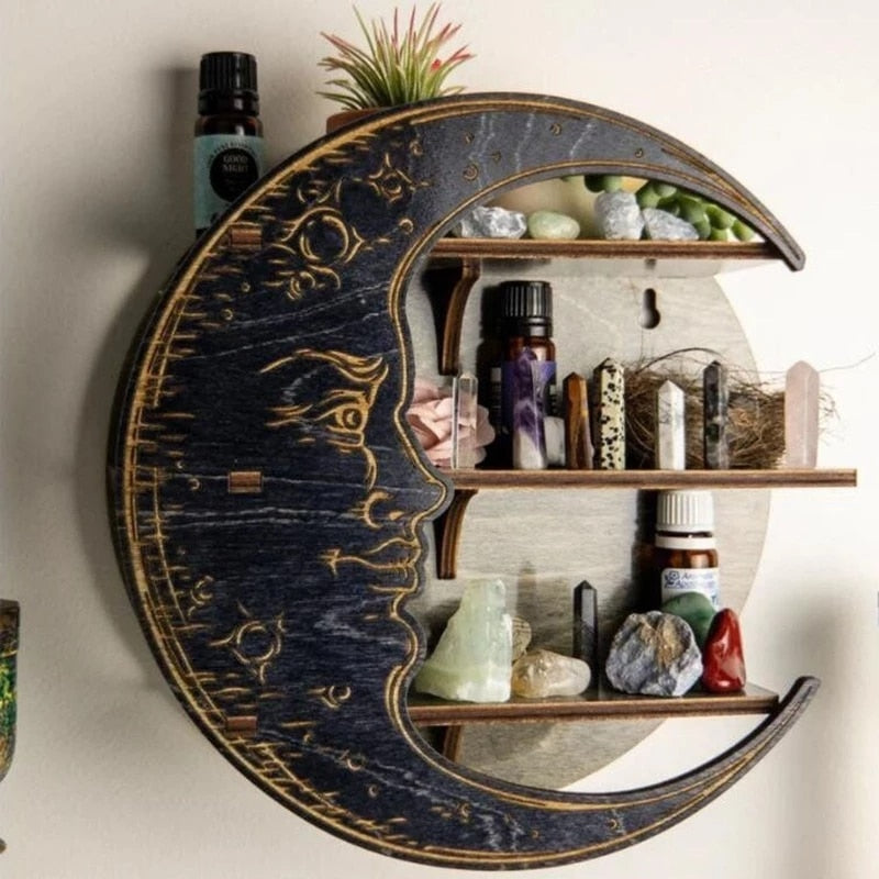 Wooden Floating Moon Shelf | Stornfield