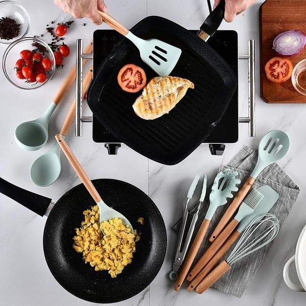 Rustic Kitchen Utensils with Wooden Handles | Stornfield