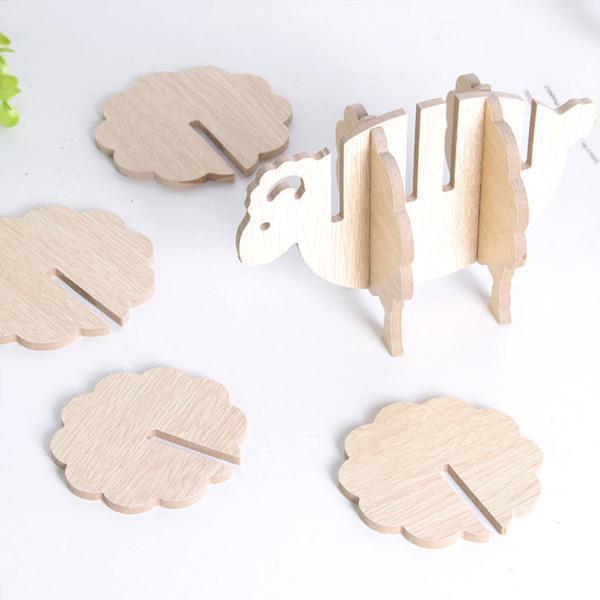 Rustic Sheep Wooden Coasters (Set of 6) | Stornfield