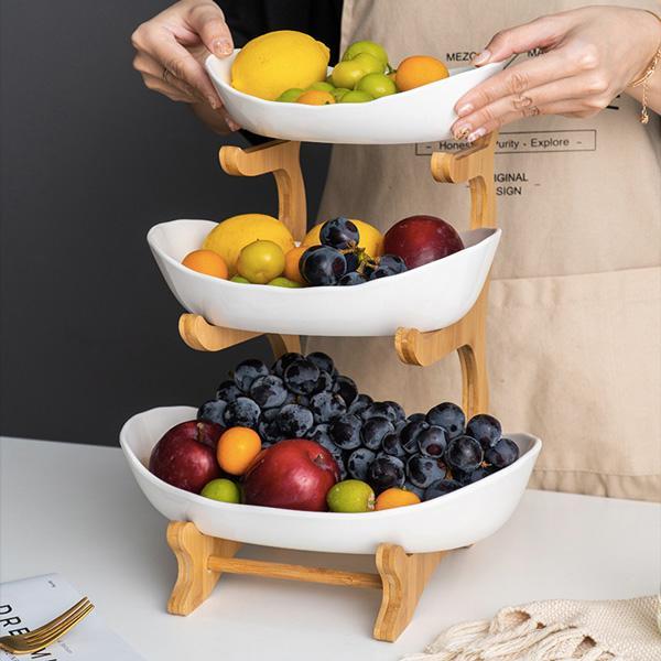 Rustic Tier Plate Wooden Stand With Plates (Various Designs & Colors) | Stornfield