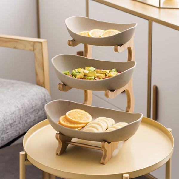 Rustic Tier Plate Wooden Stand With Plates (Various Designs & Colors) | Stornfield