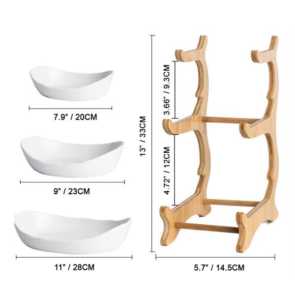 Rustic Tier Plate Wooden Stand With Plates (Various Designs & Colors) | Stornfield
