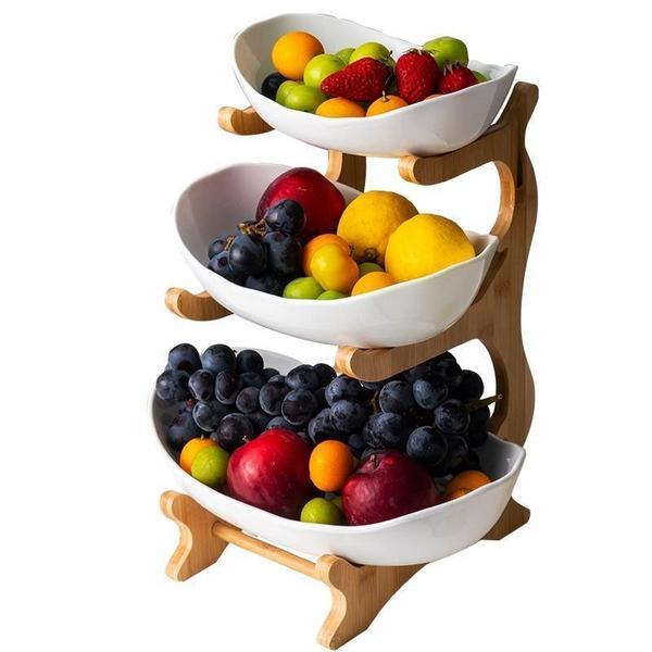 Rustic Tier Plate Wooden Stand With Plates (Various Designs & Colors) | Stornfield