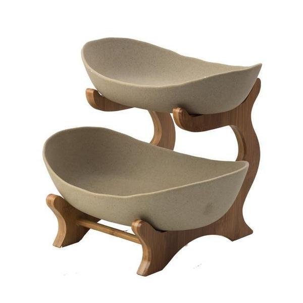 Rustic Tier Plate Wooden Stand With Plates (Various Designs & Colors) | Stornfield