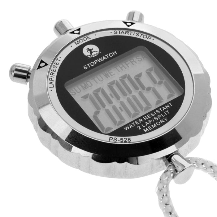 Stornfield | PS528 Metal Stopwatch Professional Chronograph Handheld Digital LCD Sports Counter Timer with Strap