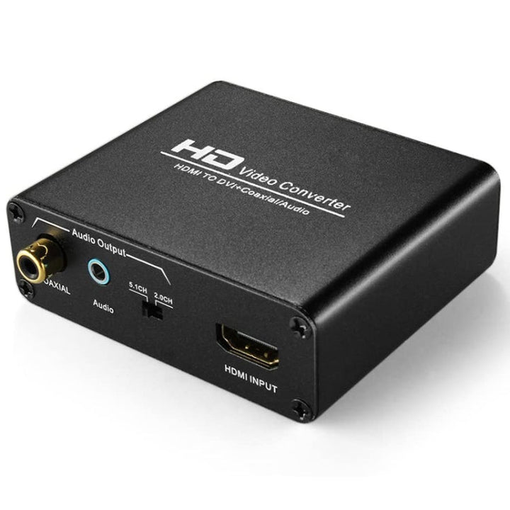 Stornfield | HDV-339 HDMI Full HD to DVI Converter Adapter + Digital Coaxial / Analog Stereo Audio (Black)